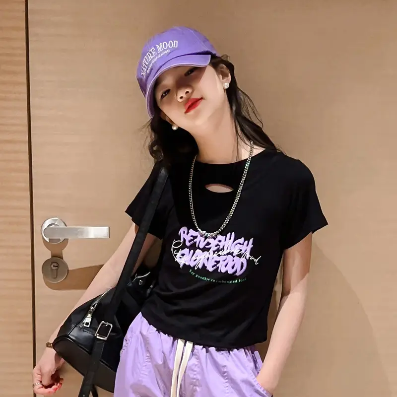 Girls Hip-Hop Dance Suit Pink Crop Top High Heel Hat - Image 4