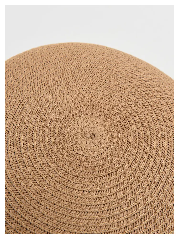 Women Straw Sun Hat with Black Trim — feature 16