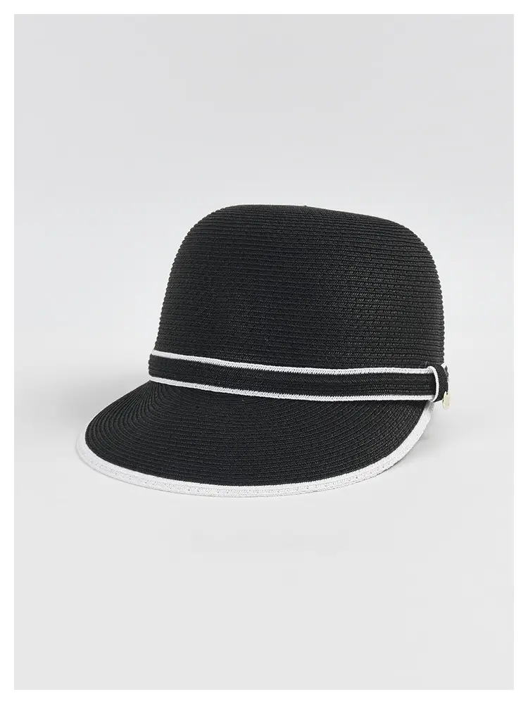 Women Straw Sun Hat with Black Trim — feature 5