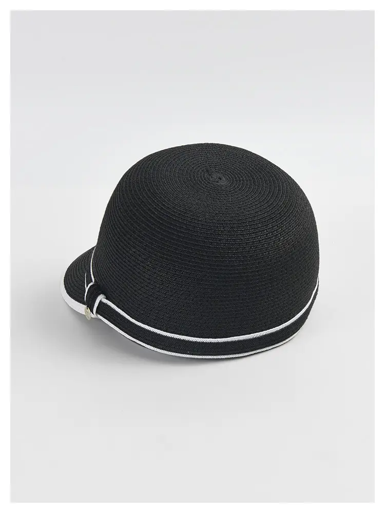 Women Straw Sun Hat with Black Trim — feature 7