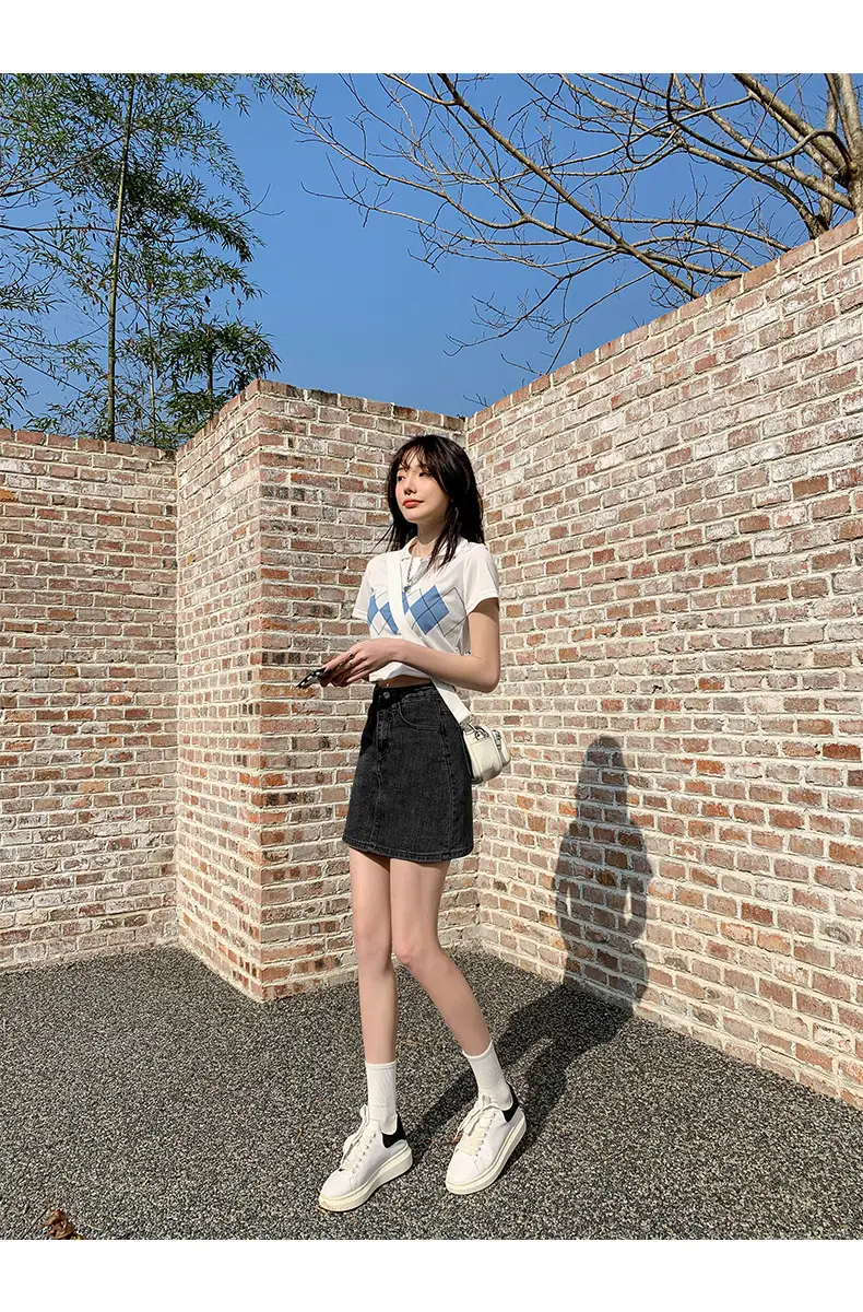 New Summer Korean Style Denim Skirt High Waist Short Hip Skirt — feature 7