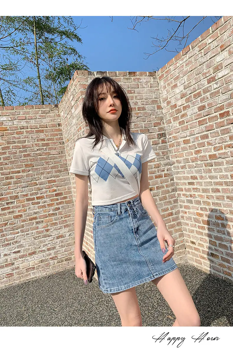 New Summer Korean Style Denim Skirt High Waist Short Hip Skirt — feature 8