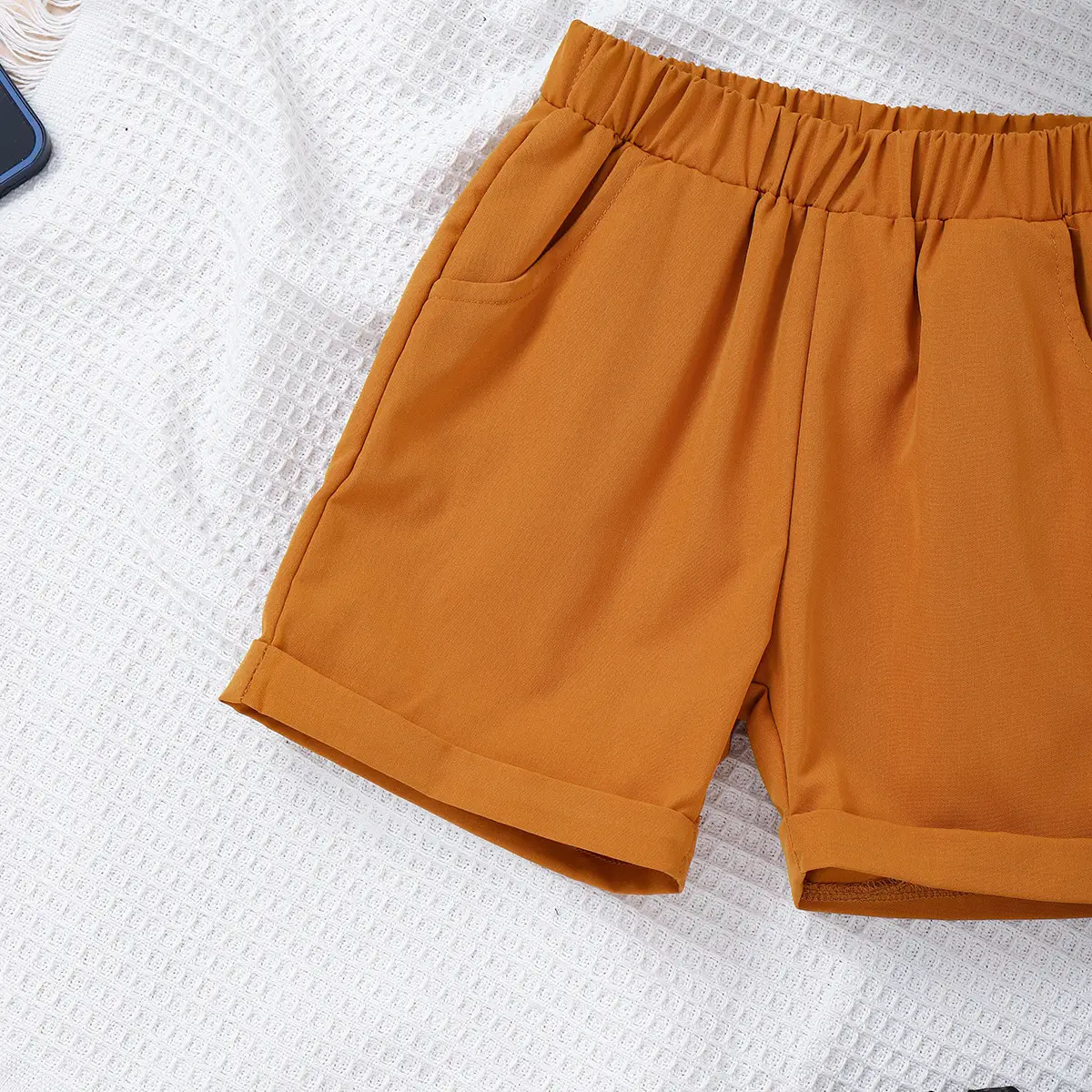 Baopin Boys Shorts Solid Orange Spring Summer - Image 5