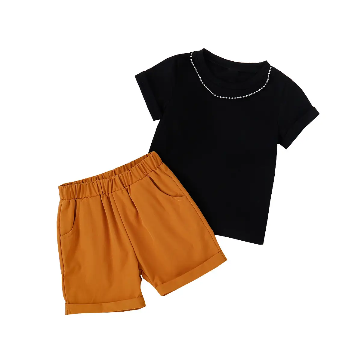 Baopin Boys Shorts Solid Orange Spring Summer - Image 6