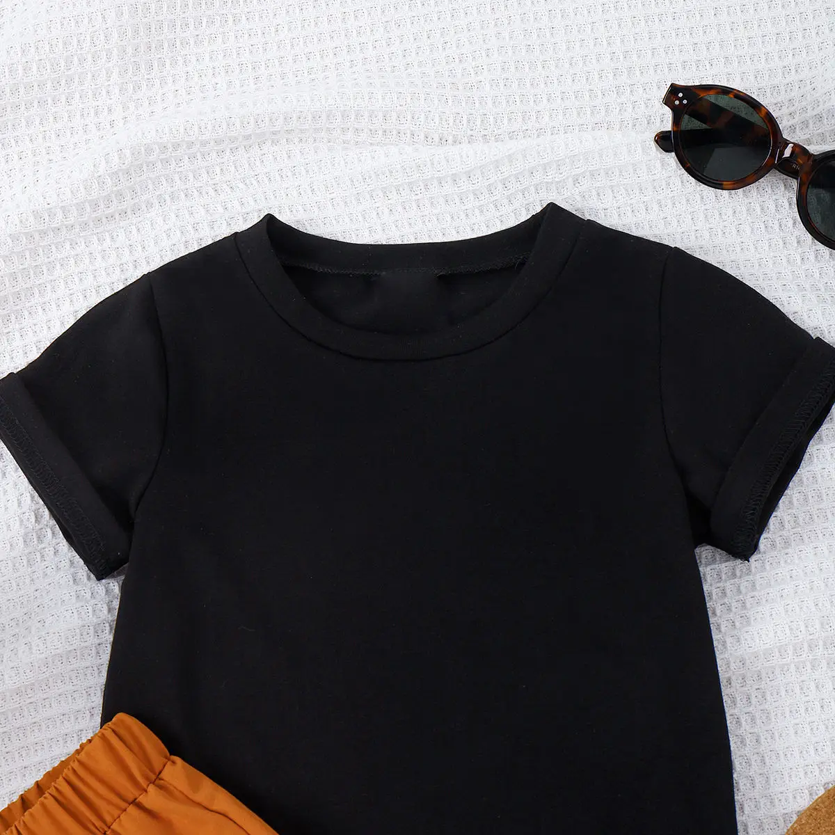 Baopin Boys Shorts Solid Orange Spring Summer — feature 4