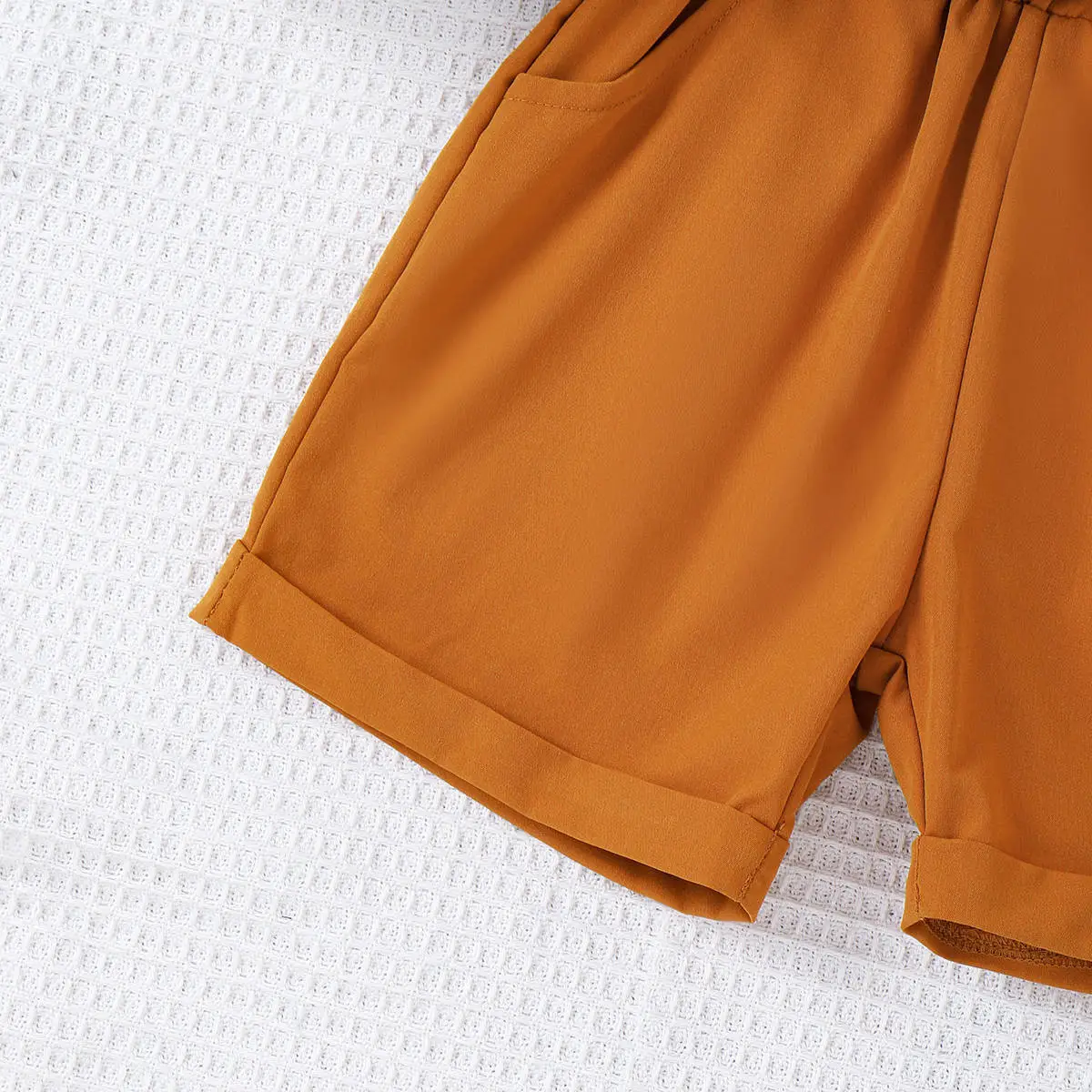 Baopin Boys Shorts Solid Orange Spring Summer — feature 6