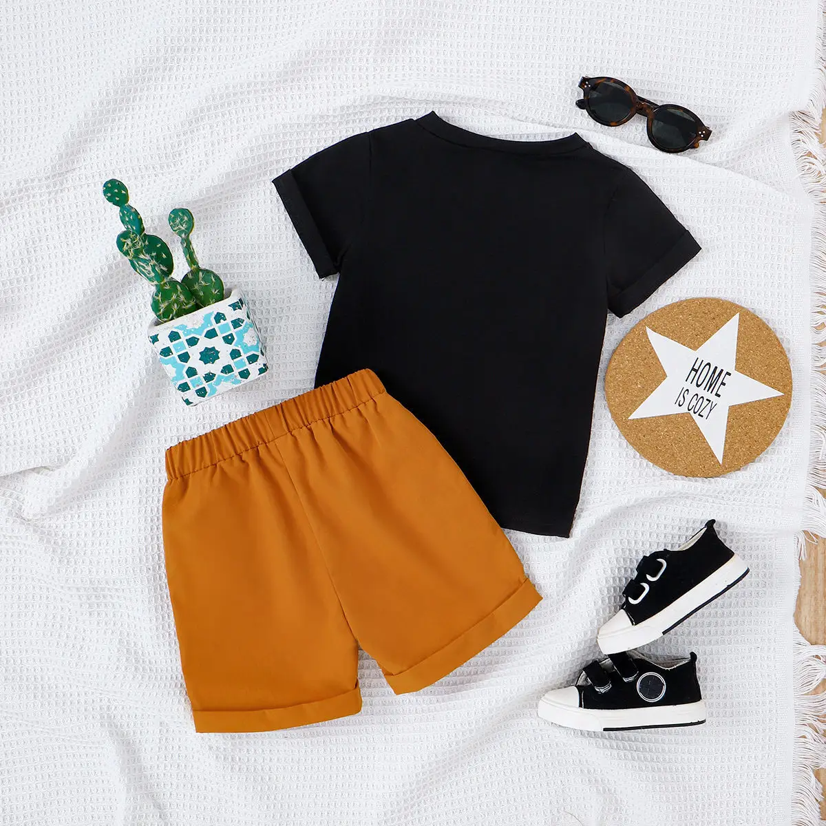 Baopin Boys Shorts Solid Orange Spring Summer — feature 7