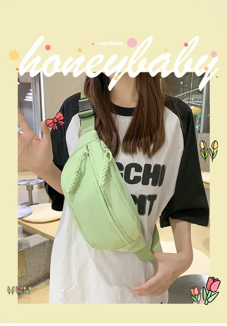 Green Japanese Style Boys Chest Bag Satchel Travel Shoulder — feature 1