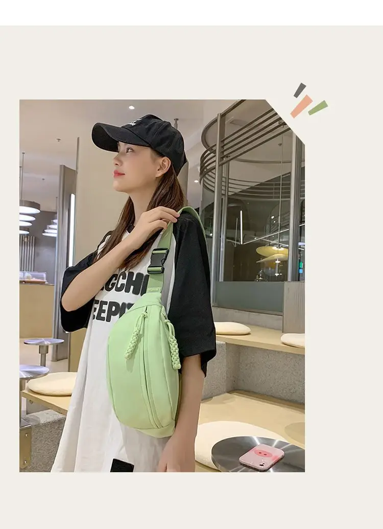 Green Japanese Style Boys Chest Bag Satchel Travel Shoulder — feature 11