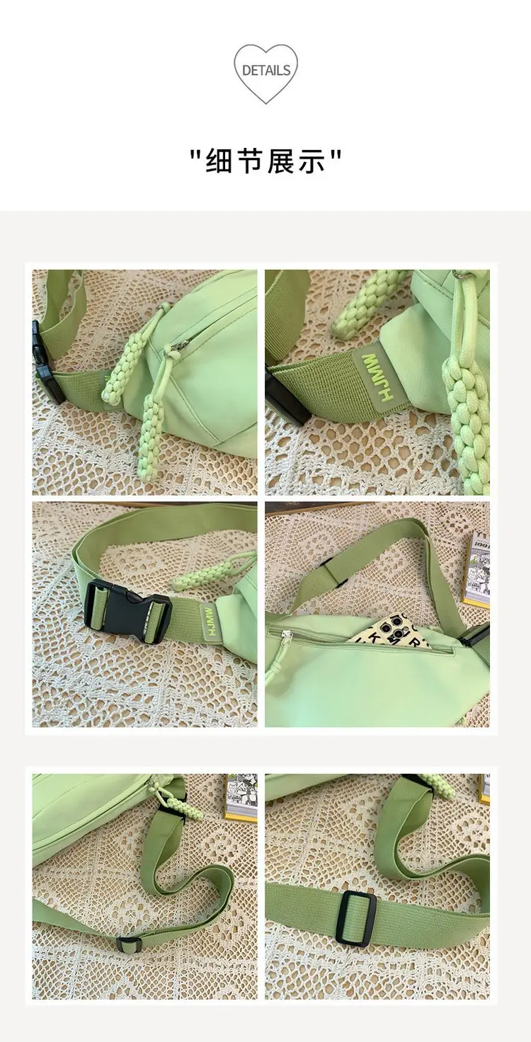 Green Japanese Style Boys Chest Bag Satchel Travel Shoulder — feature 30