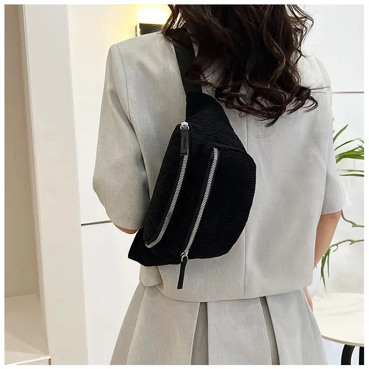 Trendy Crossbody Bag for Women Yellow Zippered Waist Bag — feature 10