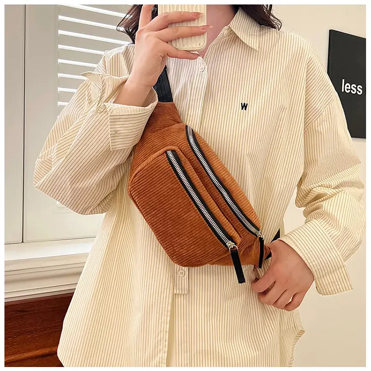 Trendy Crossbody Bag for Women Yellow Zippered Waist Bag — feature 11
