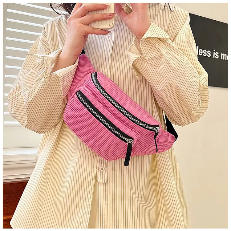 Trendy Crossbody Bag for Women Yellow Zippered Waist Bag — feature 13