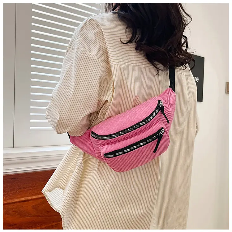Trendy Crossbody Bag for Women Yellow Zippered Waist Bag — feature 14