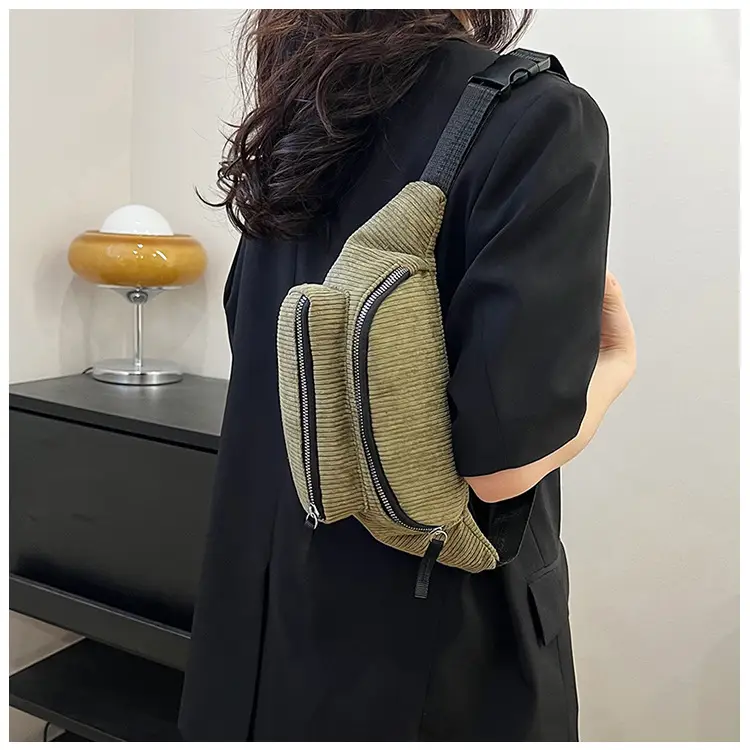 Trendy Crossbody Bag for Women Yellow Zippered Waist Bag — feature 15
