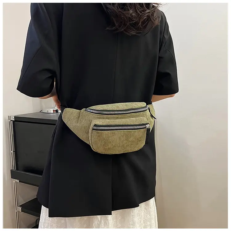 Trendy Crossbody Bag for Women Yellow Zippered Waist Bag — feature 16