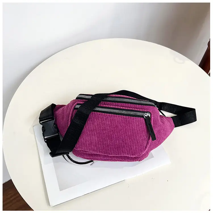 Trendy Crossbody Bag for Women Yellow Zippered Waist Bag — feature 22