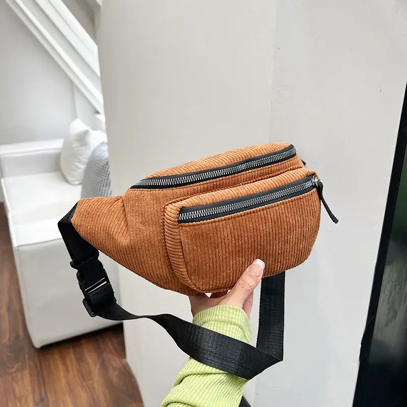 Trendy Crossbody Bag for Women Yellow Zippered Waist Bag — feature 25