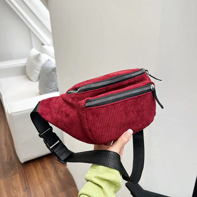 Trendy Crossbody Bag for Women Yellow Zippered Waist Bag