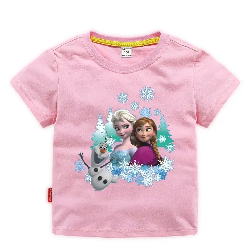 Girls Princess Printed Cotton T-Shirt Green 2023
