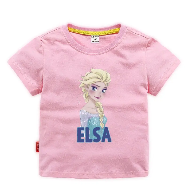 Girls Princess Printed Cotton T-Shirt Green 2023