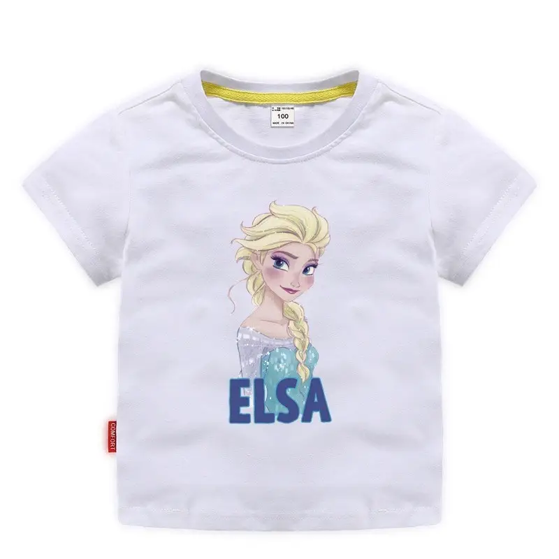 Girls Princess Printed Cotton T-Shirt Green 2023