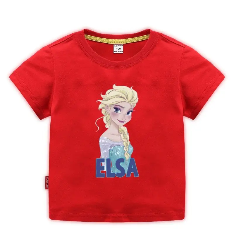 Girls Princess Printed Cotton T-Shirt Green 2023