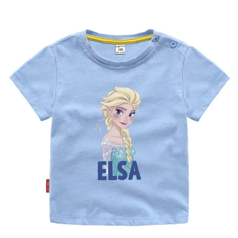 Girls Princess Printed Cotton T-Shirt Green 2023