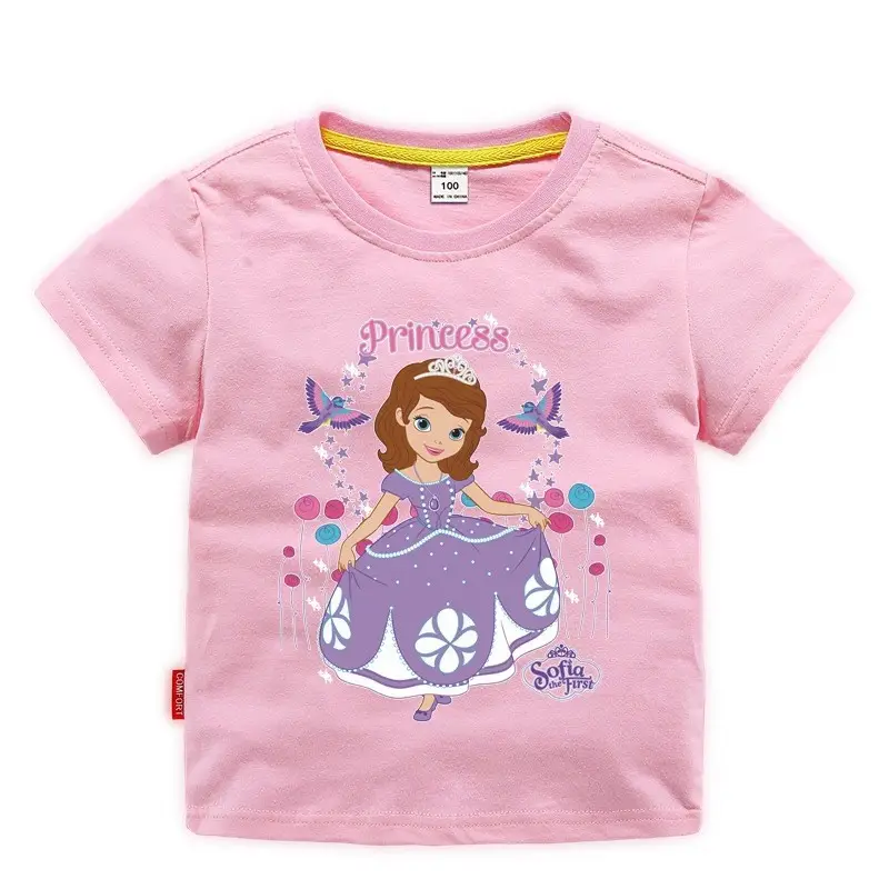 Girls Princess Printed Cotton T-Shirt Green 2023