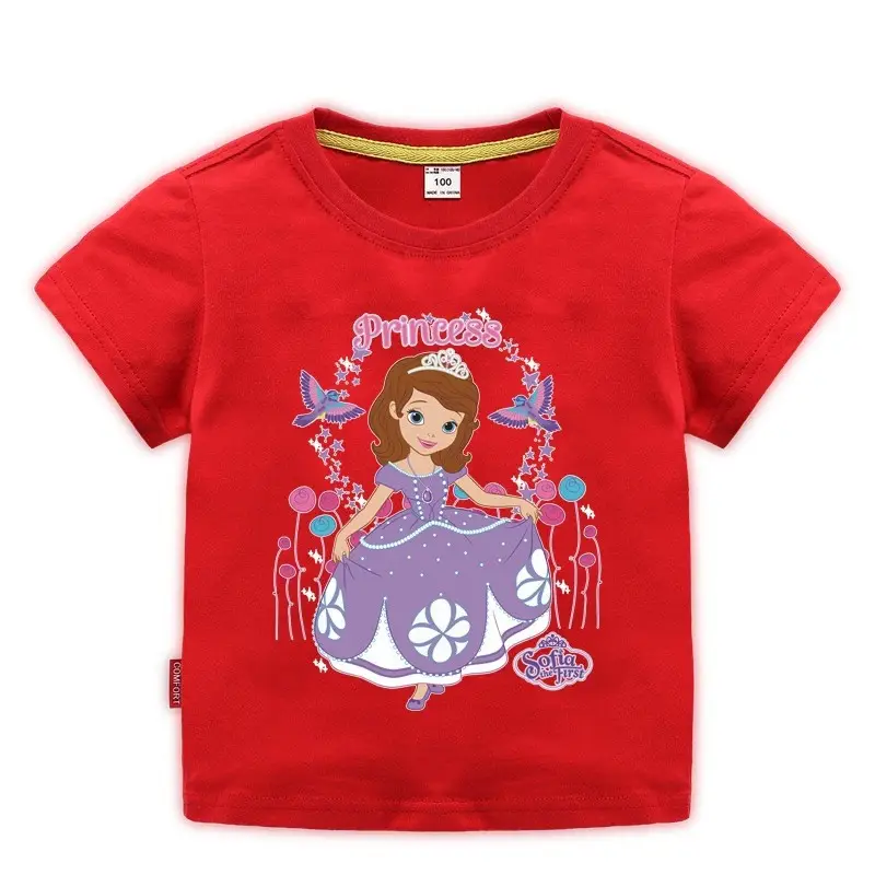 Girls Princess Printed Cotton T-Shirt Green 2023