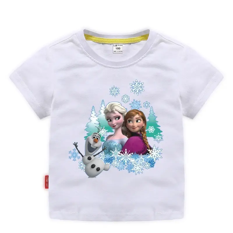 Girls Princess Printed Cotton T-Shirt Green 2023