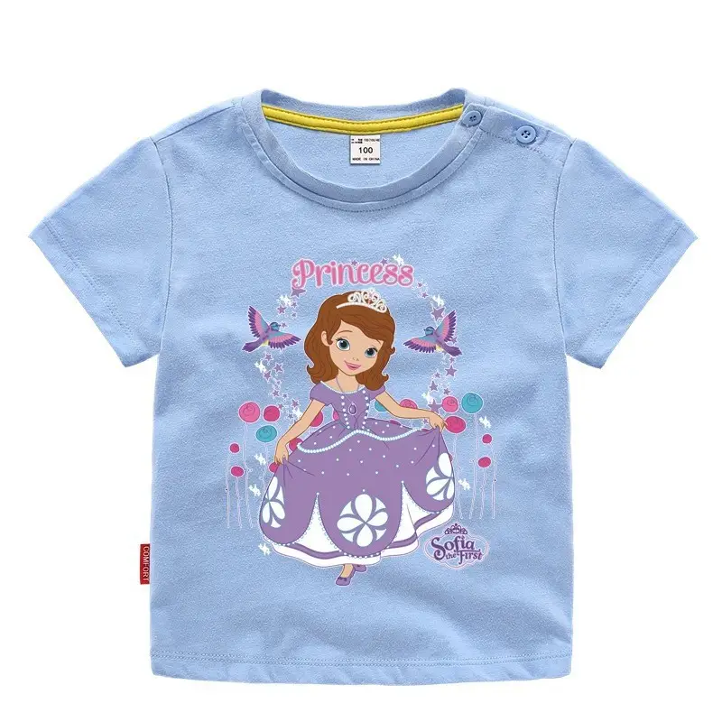 Girls Princess Printed Cotton T-Shirt Green 2023