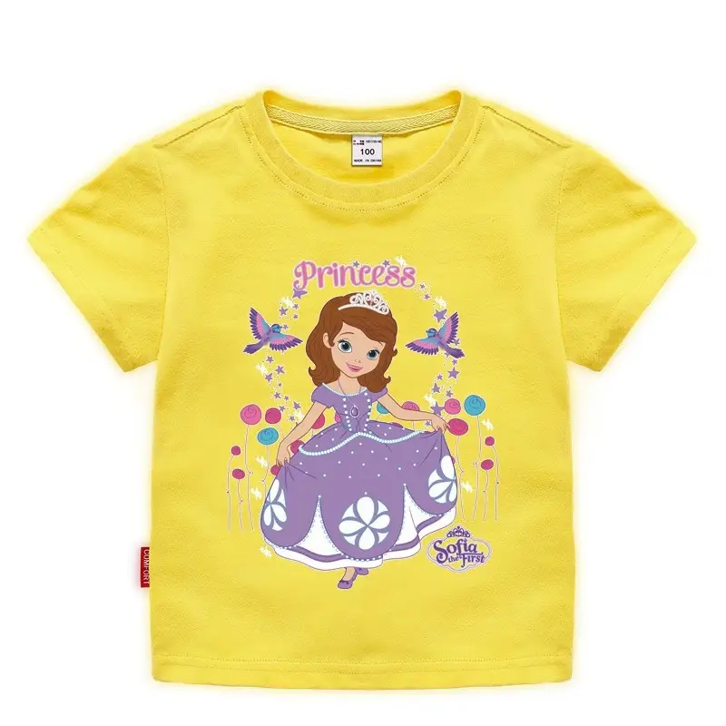Girls Princess Printed Cotton T-Shirt Green 2023