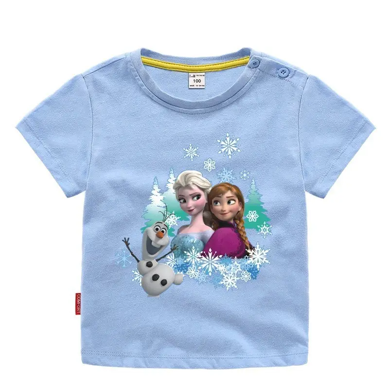 Girls Princess Printed Cotton T-Shirt Green 2023