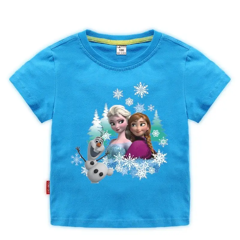 Girls Princess Printed Cotton T-Shirt Green 2023