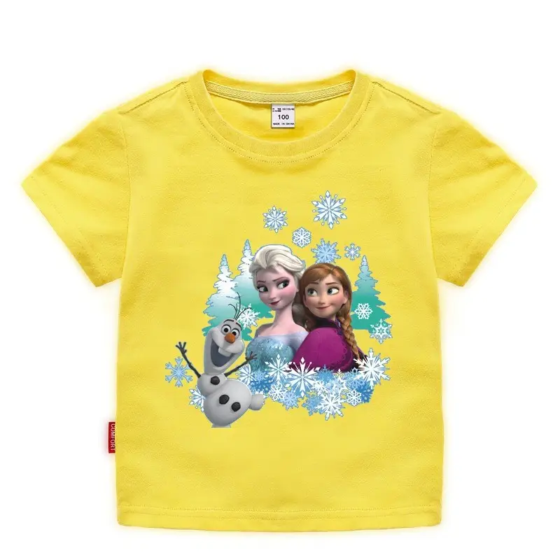 Girls Princess Printed Cotton T-Shirt Green 2023