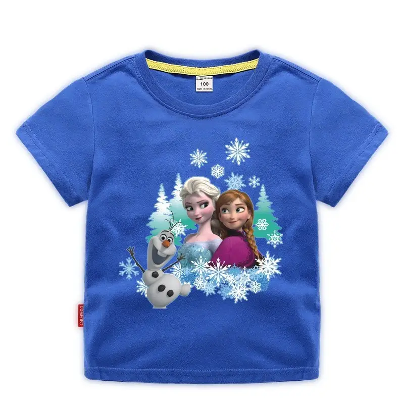 Girls Princess Printed Cotton T-Shirt Green 2023