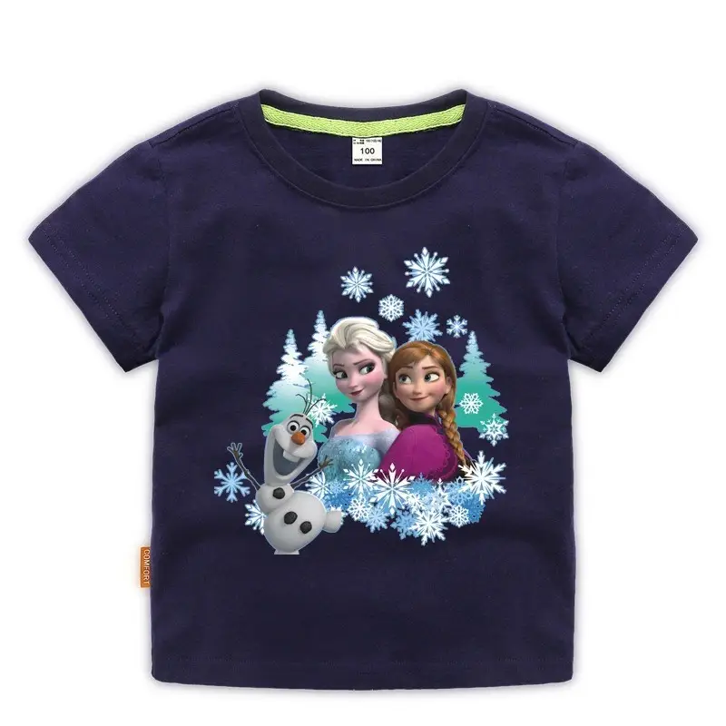 Girls Princess Printed Cotton T-Shirt Green 2023
