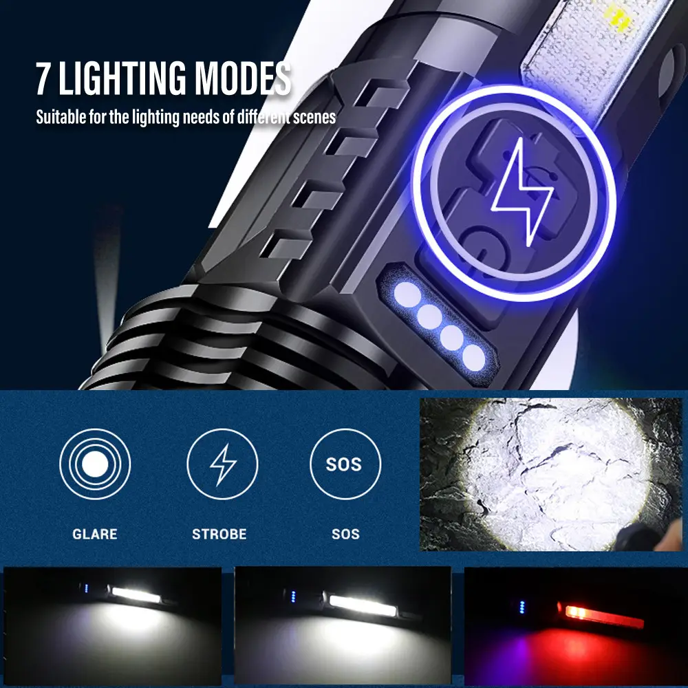 USB Rechargeable Cross-Border Laser Flashlight Black β feature 10