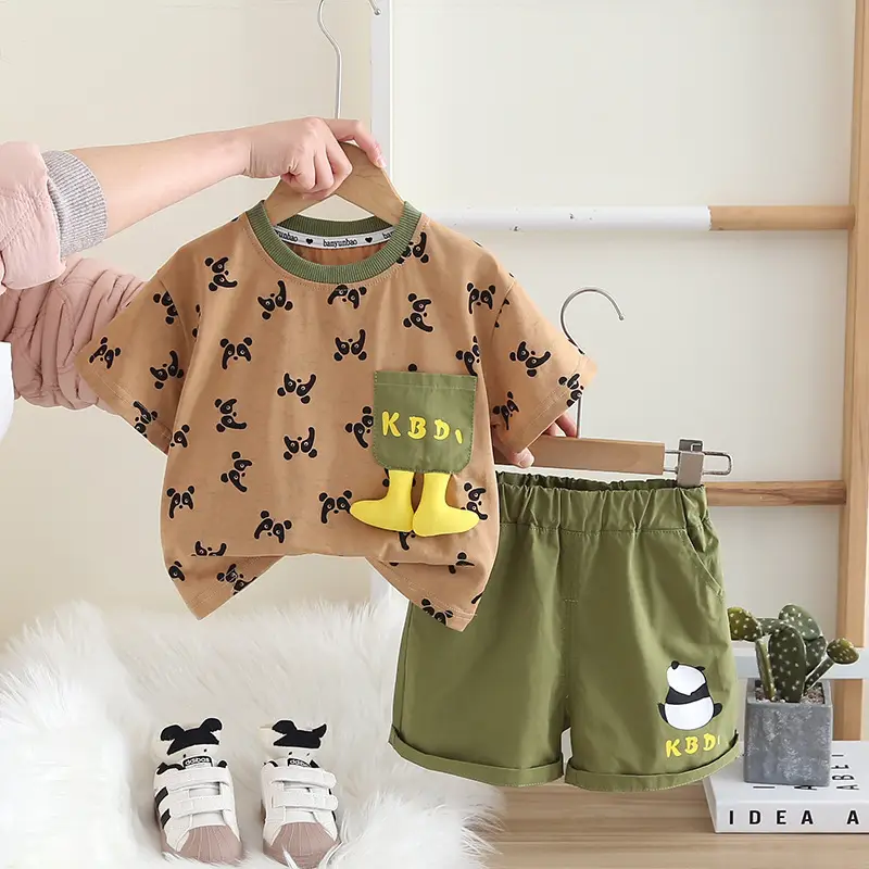 Boys Cartoon Print Shorts Suit Summer 2024 - Image 2
