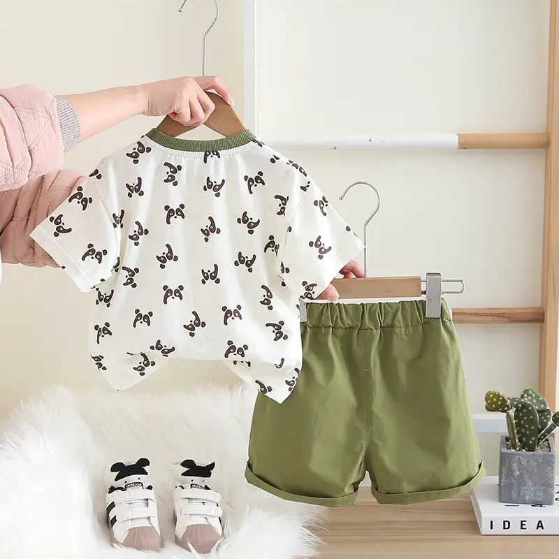 Boys Cartoon Print Shorts Suit Summer 2024 - Image 4