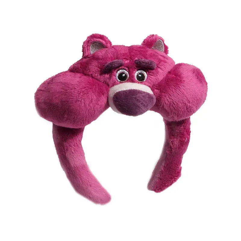 Pink Cartoon Bear Headband for Girls Plush Hair Clip - Image 10
