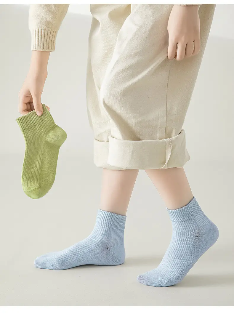 Children's Cotton Socks Blue Anti-Slip Breathable — feature 12