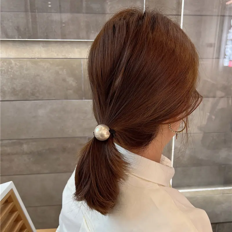 Minimalist Large Pearl Hair Tie for Women Korean Style - Image 3