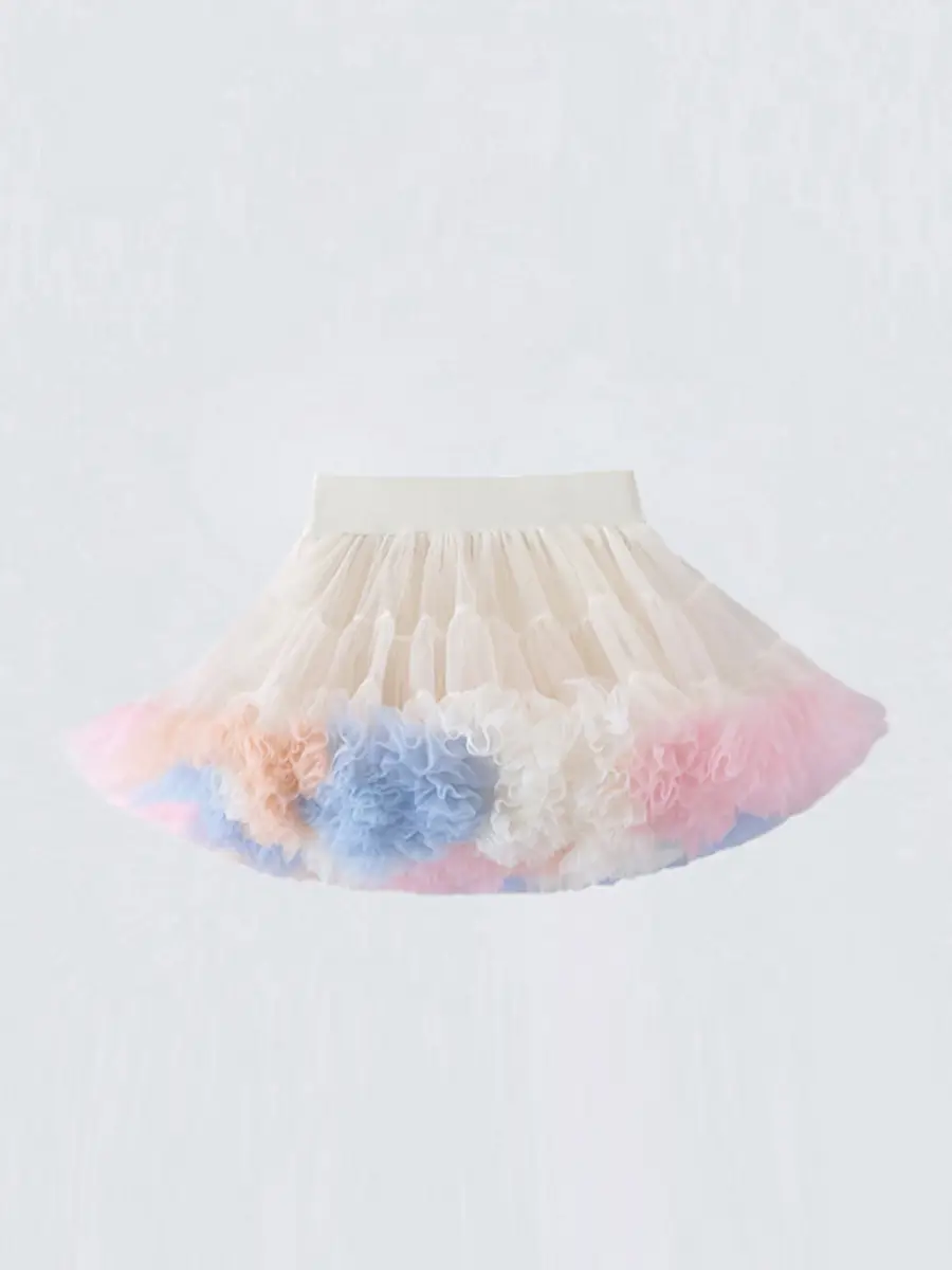 Red Full Mesh Princess Tutu Dress for Girls - Image 19