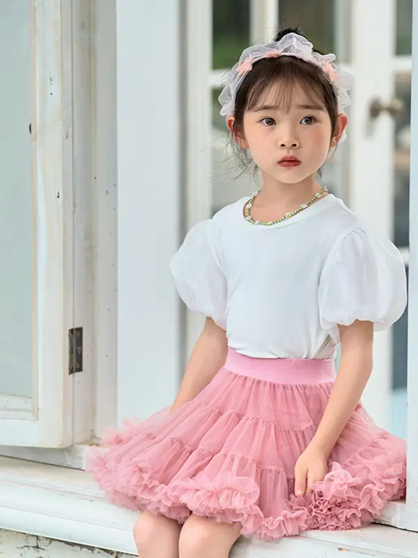 Red Full Mesh Princess Tutu Dress for Girls - Image 21