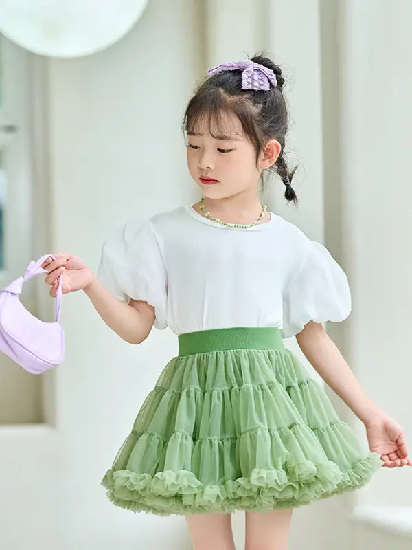 Red Full Mesh Princess Tutu Dress for Girls - Image 22