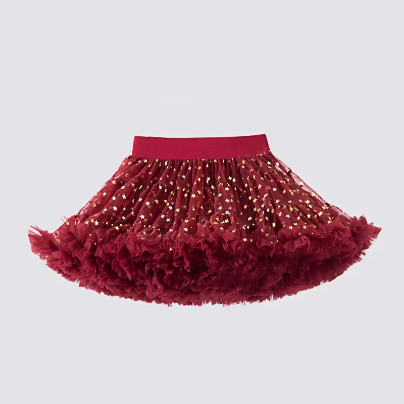 Red Full Mesh Princess Tutu Dress for Girls — feature 24