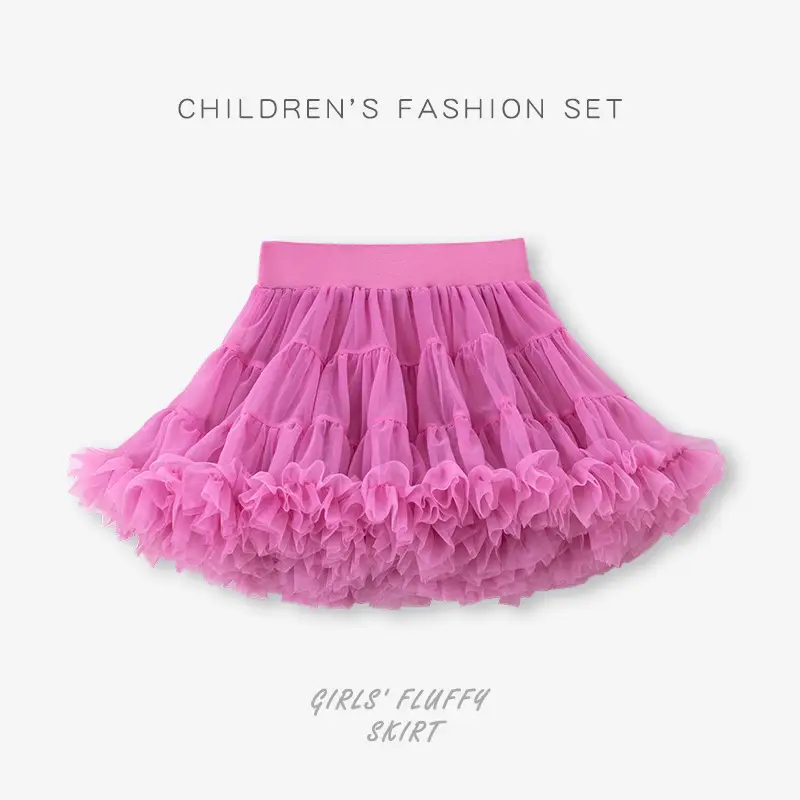 Red Full Mesh Princess Tutu Dress for Girls - Image 12