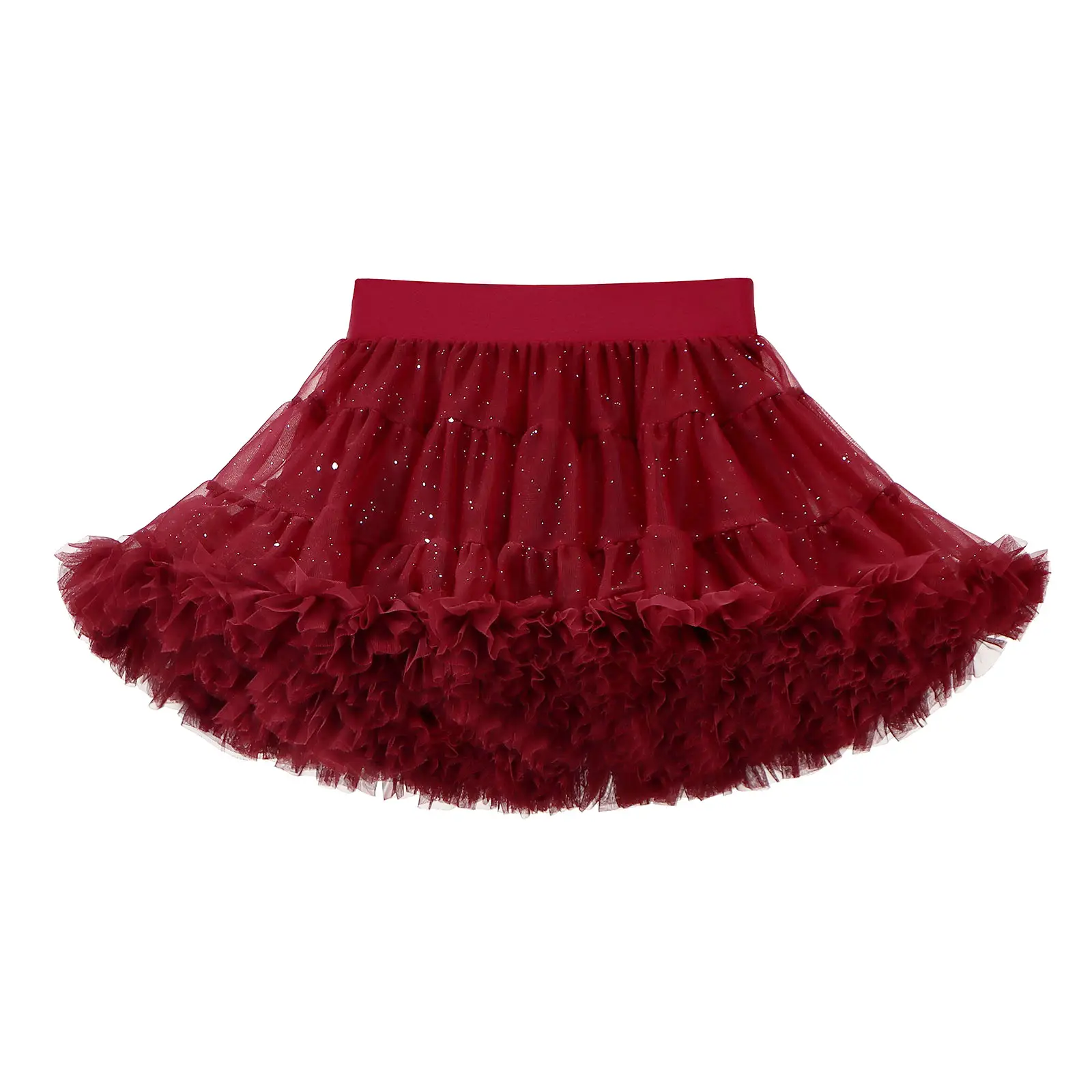 Red Full Mesh Princess Tutu Dress for Girls - Image 3